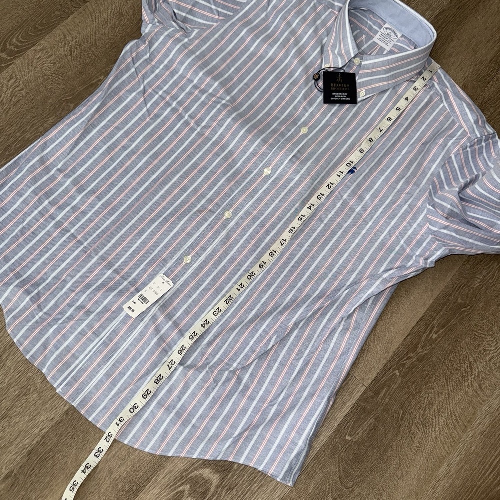 NWT Brooks Brothers Long Sleeve Button Down Regent Men's XL Blue Striped Stretch - Picture 5 of 7